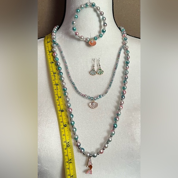 Handmade Jewelry Faux Pearl Necklace Earring Bracelet.for Valentines 💌 - Picture 4 of 5